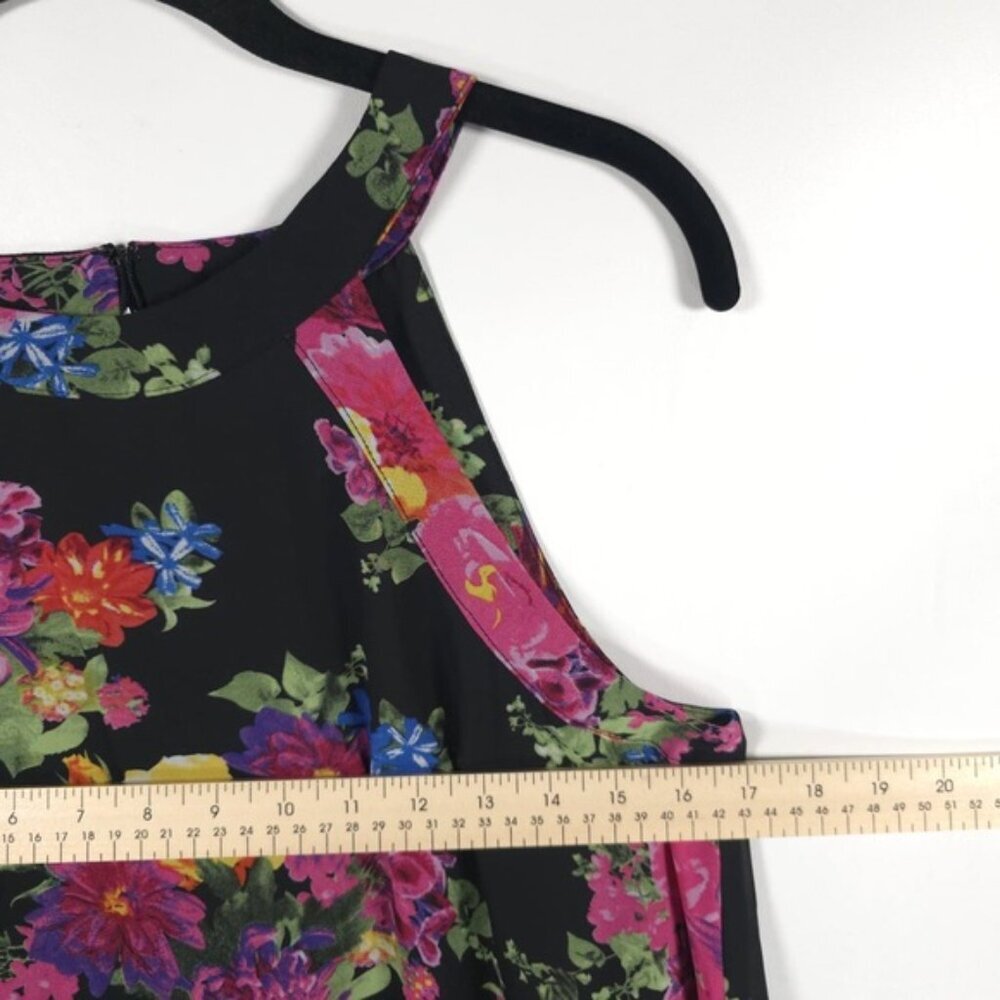 Betsey Johnson Floral Trapeze Swing Sleeveless Dress Lined Size 6 - Picture 6 of 13